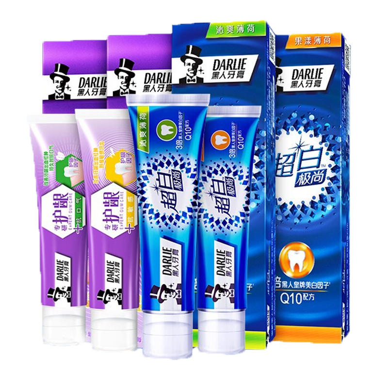 好来黑人(darlie)超白极尚护龈感牙膏清新口气呵护牙龈男女通用 极尚