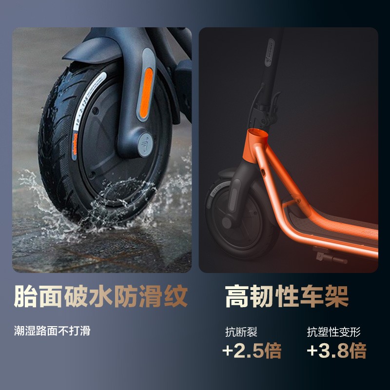 Ninebot 九号电动滑板车F25 10英寸抗刺舒适胎男女成人学生便携可折叠电动车双轮平衡车体感车