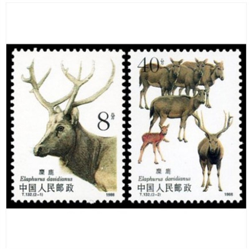 1988年t132 麋鹿有齿邮票