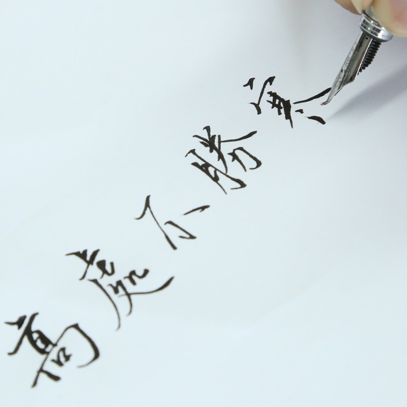 毕加索美工笔弯尖书法成人练字钢笔硬笔练字笔学生商务办公练字弯头绘画礼盒装 黑色财务美工笔0.7mm