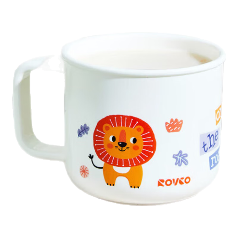 日康（rikang）兒童水杯 寶寶微波爐牛奶杯 嬰兒果汁杯刷牙杯 3407-1獅/虎