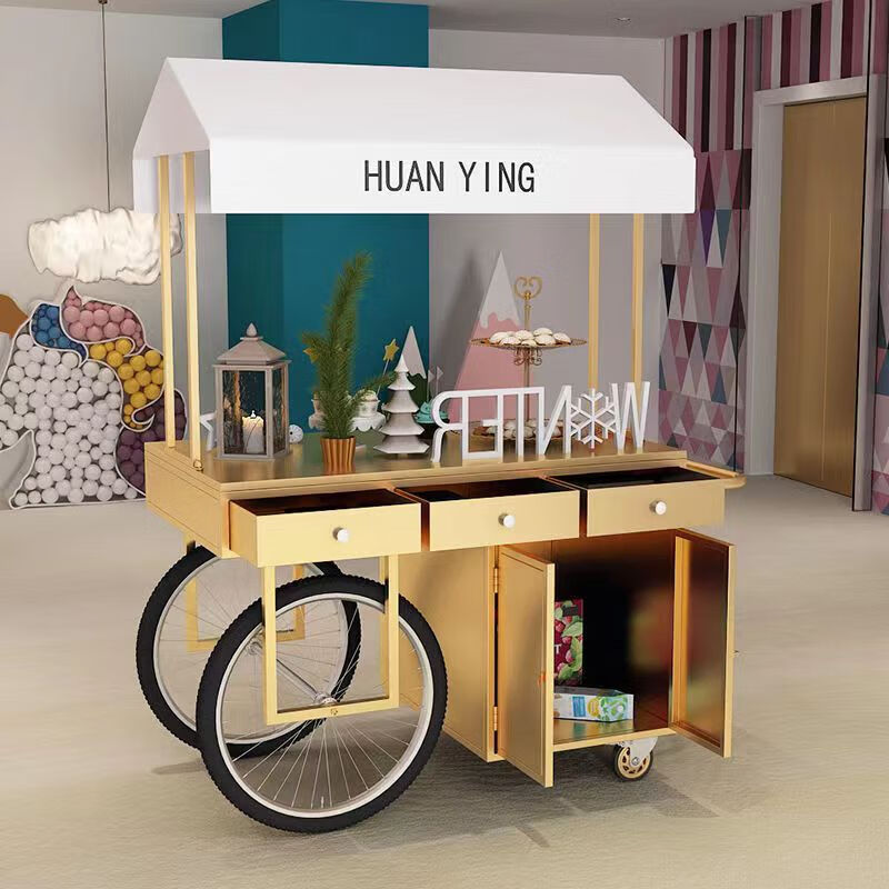 smonsdle 花车货架 促销花车 货物置物架摆摊小推车神器冰粉地摊铁艺