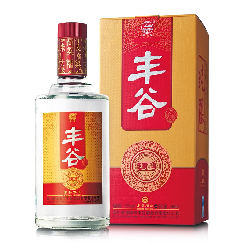 丰谷 纯酿欢庆装 52度 高度白酒 单瓶488ml