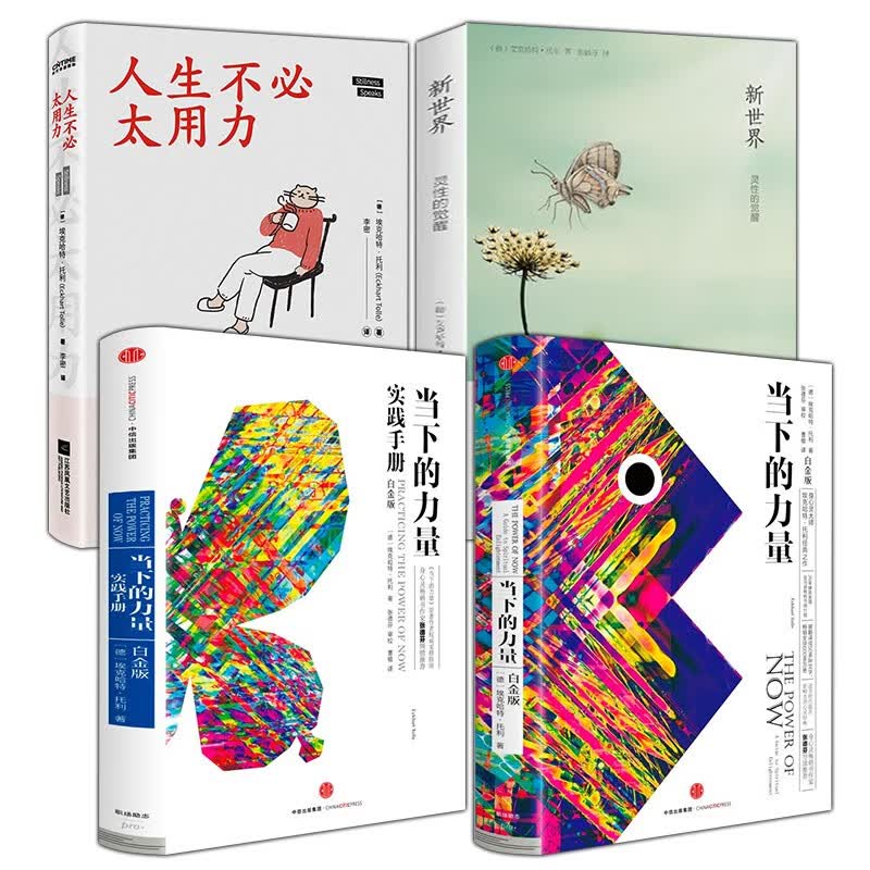 埃克哈特托利 作品全4册 当下的力量+实践手册+新世界+人生不必太用力 艾克哈特 托尔 托勒 正版书