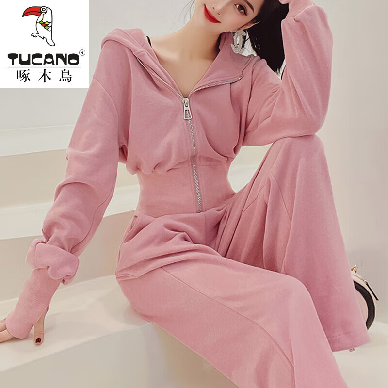 k523粉色【小个子穿搭一整套/盐系甜酷套装/盐系 s套装裤气质名媛