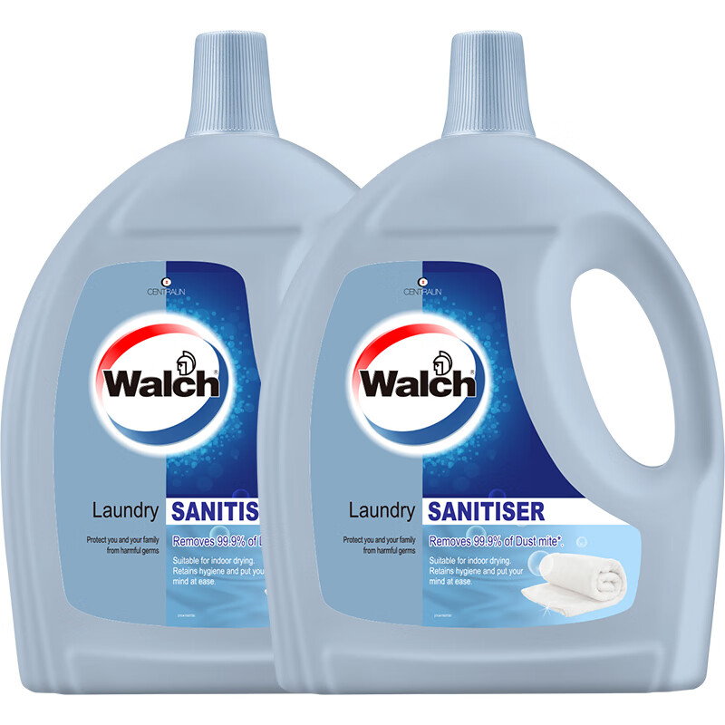 威露士（Walch）衣物专用消毒液除菌剂 内外衣物通用除菌液 有效杀菌99.9% 4L*2（升级除螨配方）