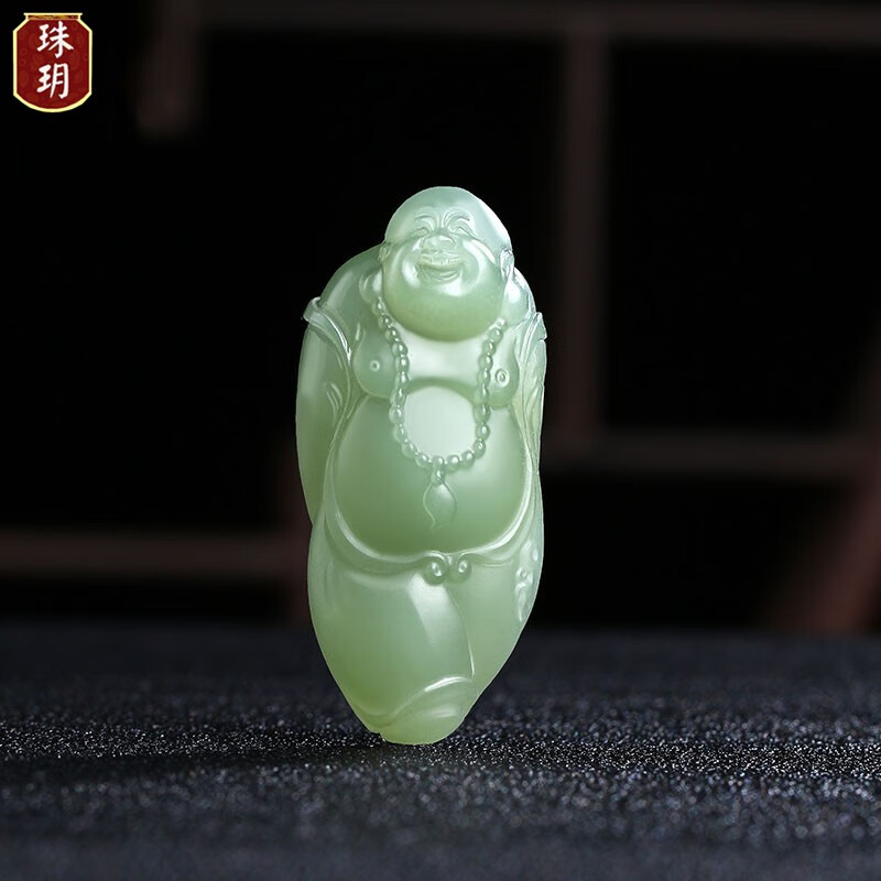 珠玥(zhuyue)和田玉吊坠晴水弥勒佛挂件玉石笑佛玉坠玉牌男女款自戴