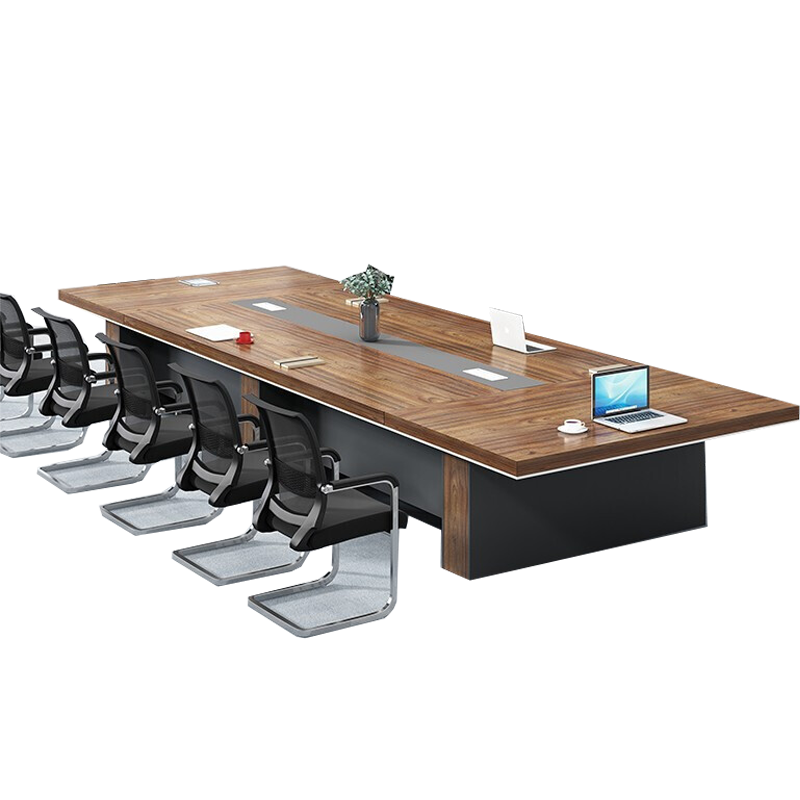 安美诚定制大型会议桌长桌开会办公桌长方形公司会议室桌椅组合培训桌简约2.4*1.2米【不含椅】