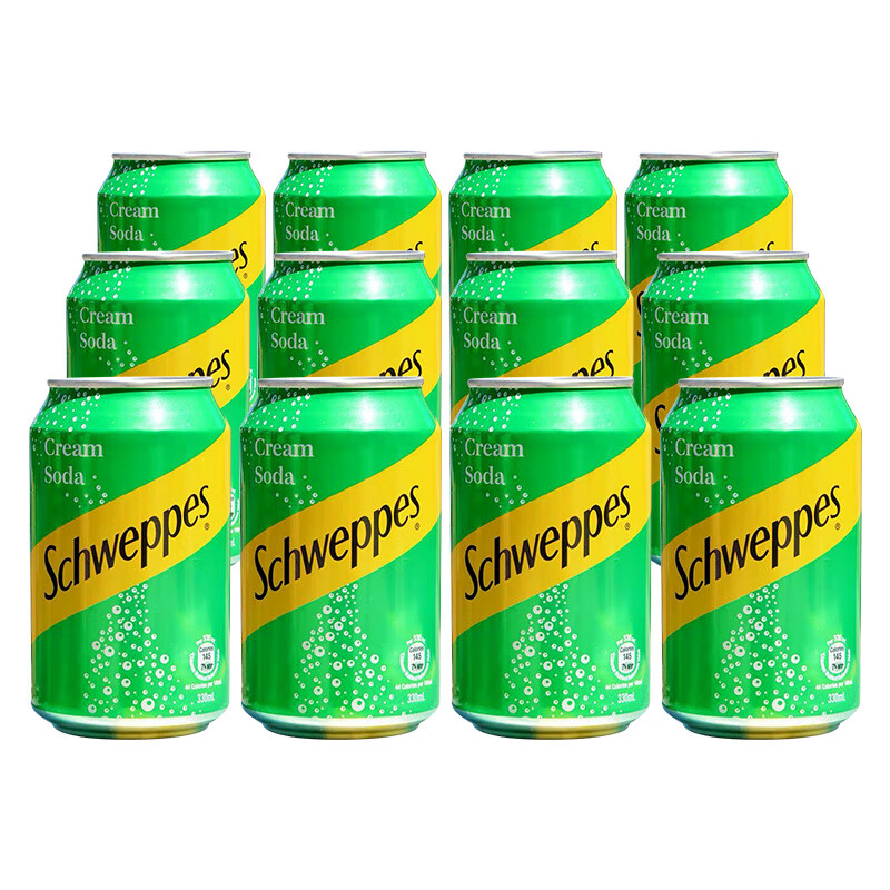 玉泉(schweppes)港版忌廉汽水奶油味饮料苏打汽水碳酸饮料易拉罐装330