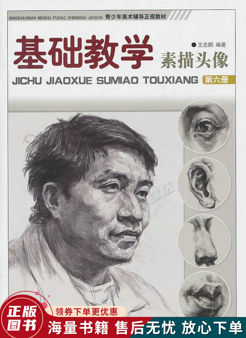 青少年美术辅导正规教材·基础教学:素描头像第6册