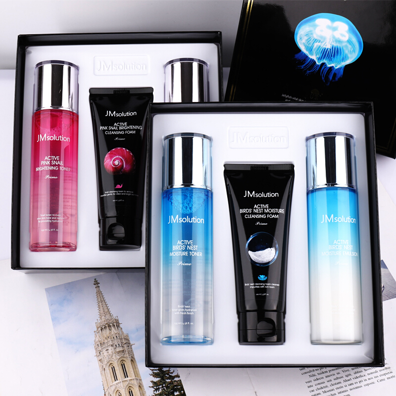 肌司研(jmsolution)水乳套装燕窝水母蜗牛鱼子酱补水保湿jm护肤品套盒