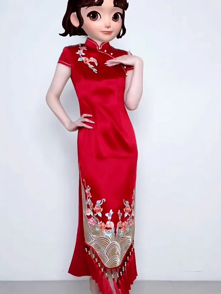 JKASHDK新中式国风高级感红色改良旗袍连衣裙敬酒服新款新娘结婚晨袍 红色旗袍敬酒服 L怎么样,好用不?