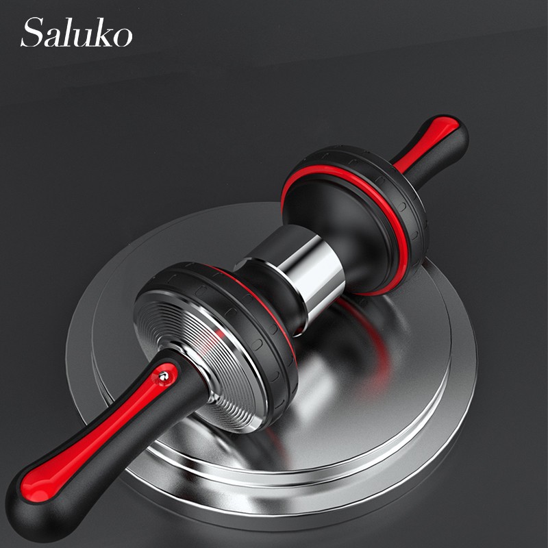 SALUKO 自动回弹静音健腹轮 腹肌轮 健腹器健身器材瘦肚子滚轮 红色