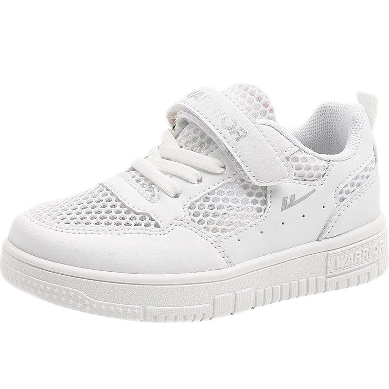 回力（Warrior）儿童板鞋网面运动鞋儿童跑步鞋男女童鞋 WZ(CL)-045301 白色 37 