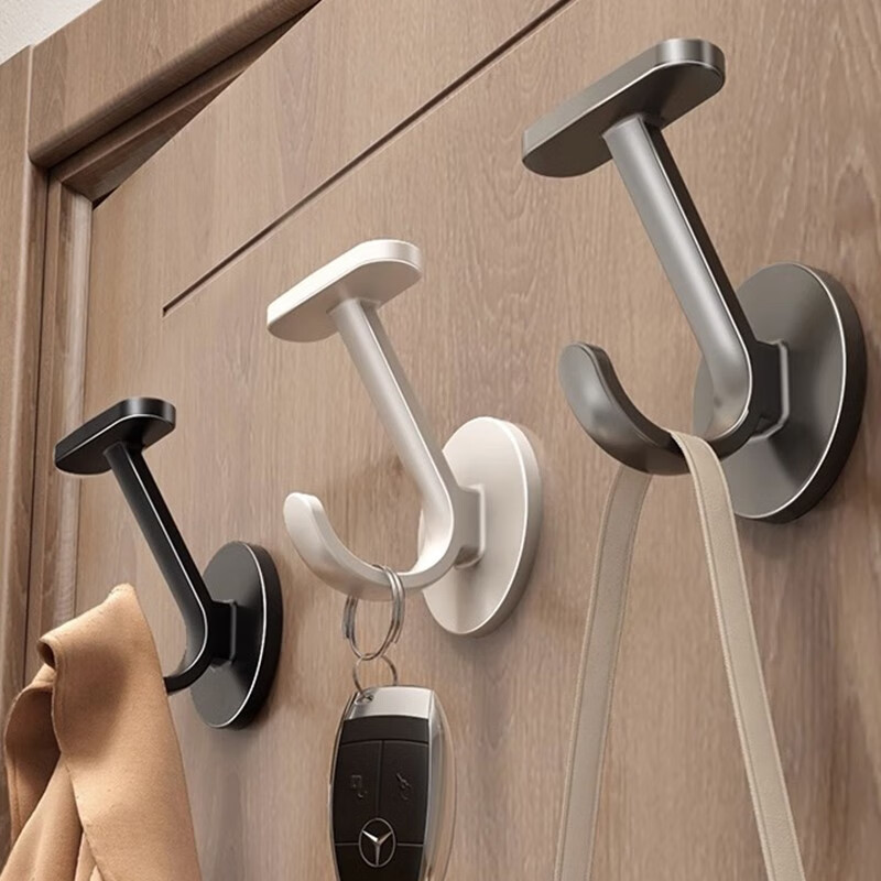 居臣仕挂衣钩壁挂式创意入户玄关衣服挂钩门后进门衣柜单个衣帽钩 枪灰色1支装