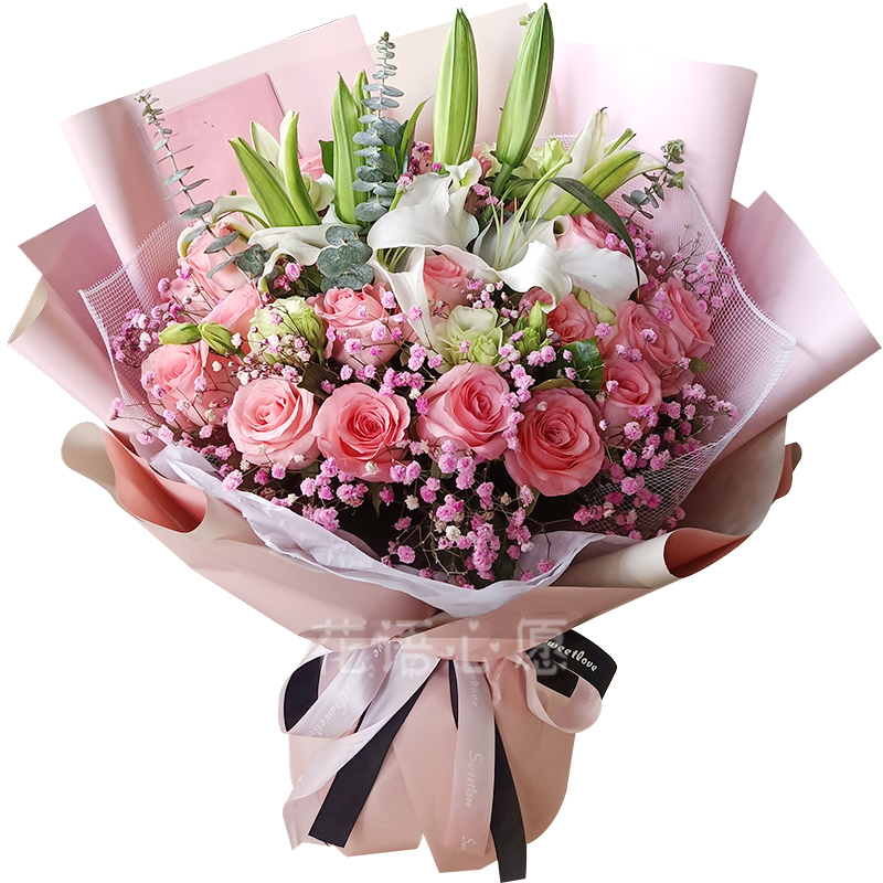 玫瑰百合花束花语按销量倒序商品比价销量最多收藏好评排行榜