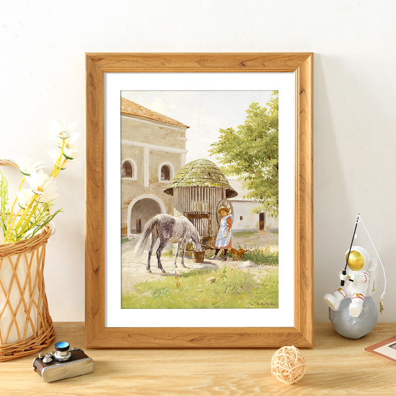 摆台四开4k8k16寸大尺寸海报油画外框架定制 木纹色-945(横竖通用) a4