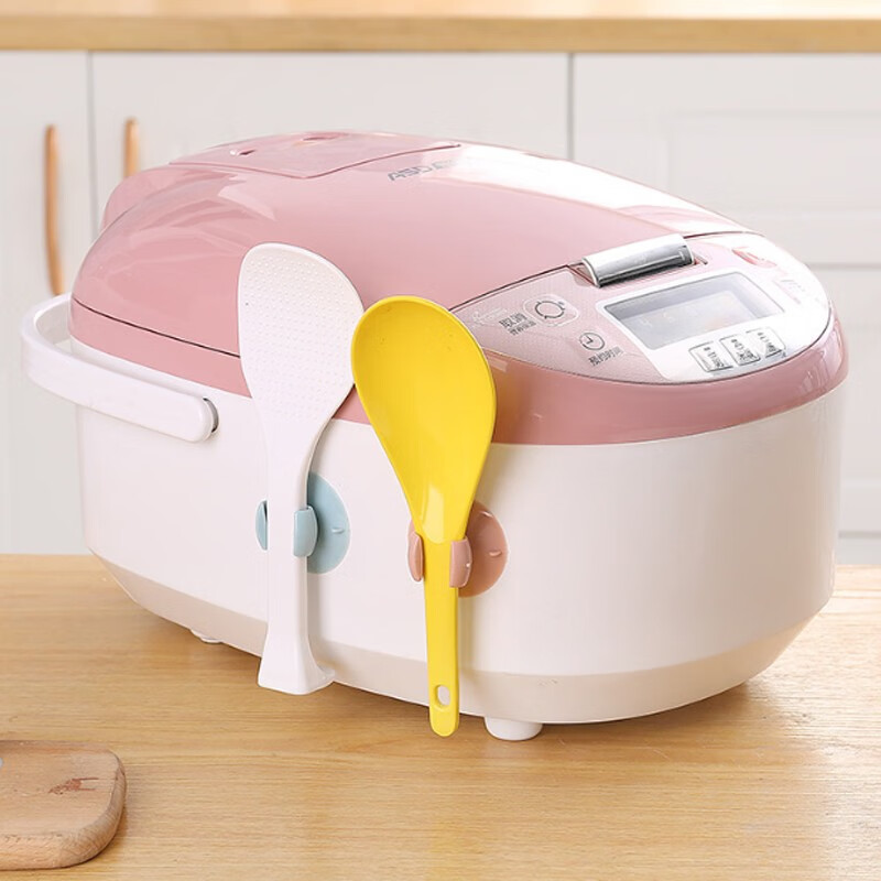 漫思鹤电饭煲饭勺收纳架吸盘式放饭托挂架家用打饭勺座冰箱饭勺挂架