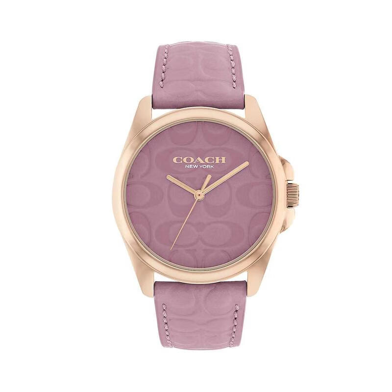 蔻驰(coach)女表气质优雅女士手表小牛皮表带石英腕表 送女友情人节