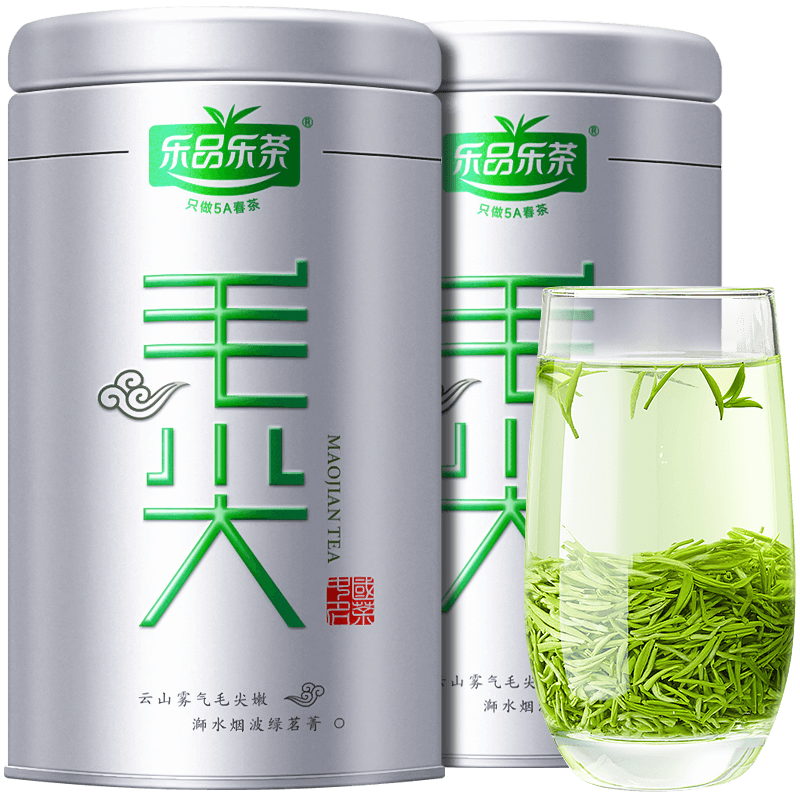 乐品乐茶 特级 毛尖茶 125g*2罐 礼盒装