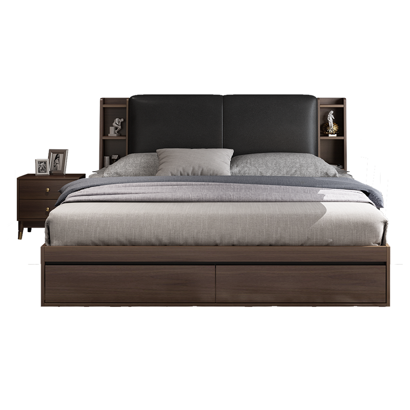 兰尼森 北欧简约卧室带软靠储物床 现代主卧双人床气压床高箱板式床 床+床垫+床头柜*2 1.8*2.0米