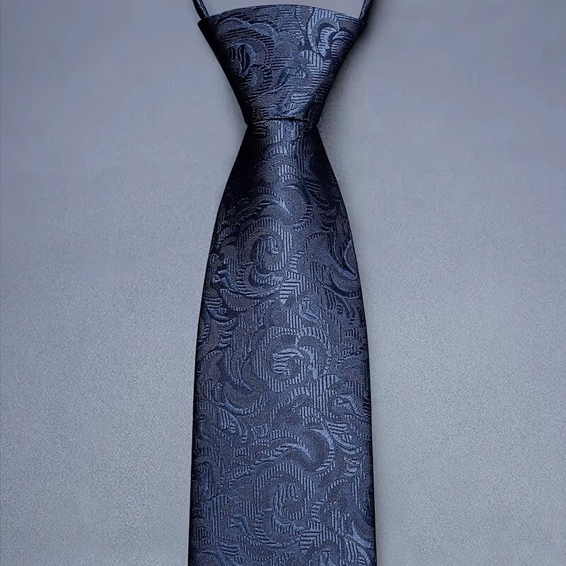 ifsong领带男正装拉链式结婚新郎男士商务蓝色高档懒人免打结一拉得