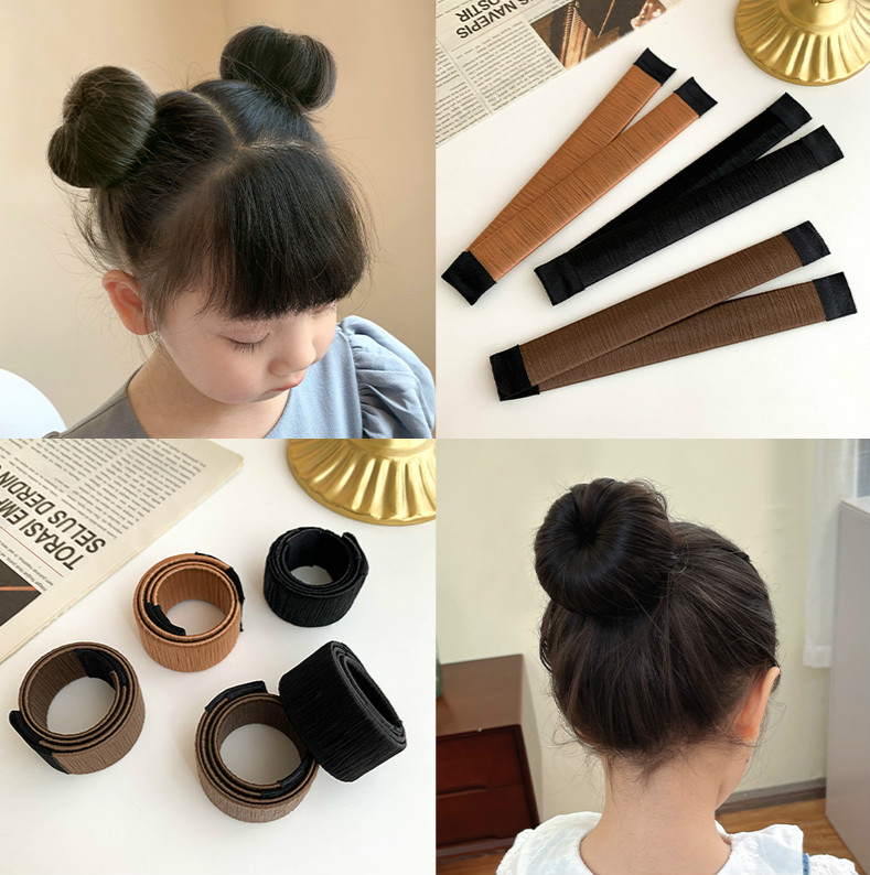 珠惠魅儿童丸子头盘发器扎头发懒人蓬松夹小女孩花苞头卷发器圈发饰