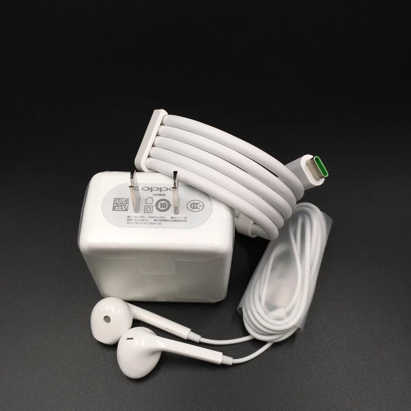 oppor17手机充电器闪充数据线mh135半入耳式线控耳机 r17充电头