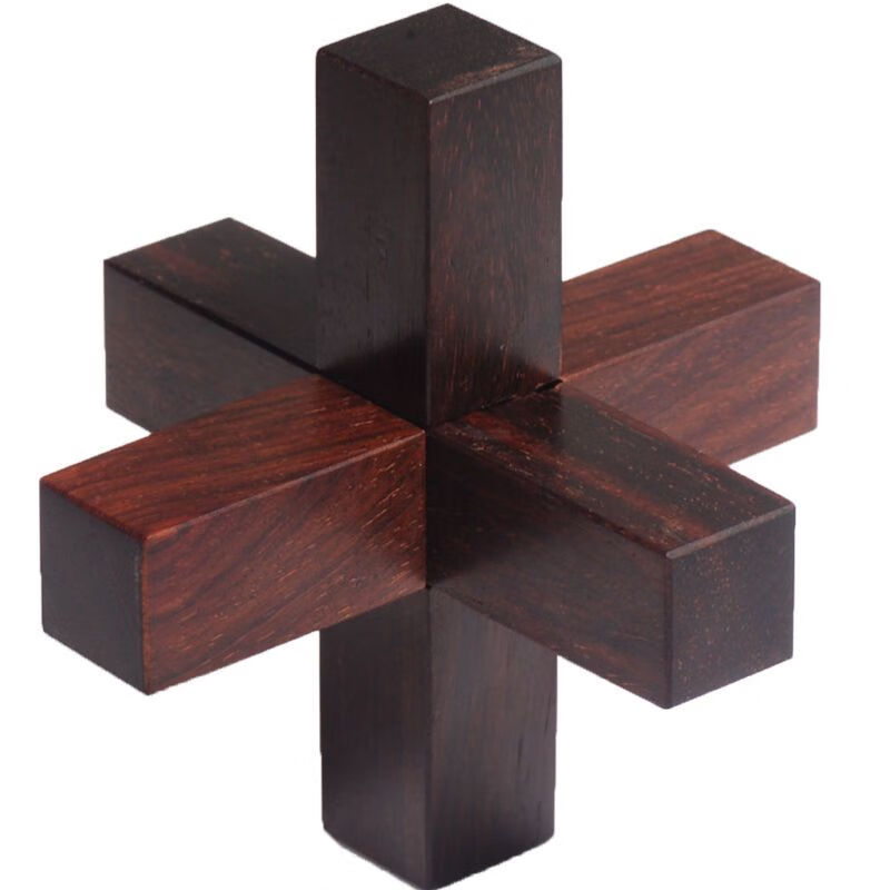 鲁班锁孔明锁文创商务伴手礼紫檀木榫卯智玩具全套 小叶紫檀鲁班锁3根