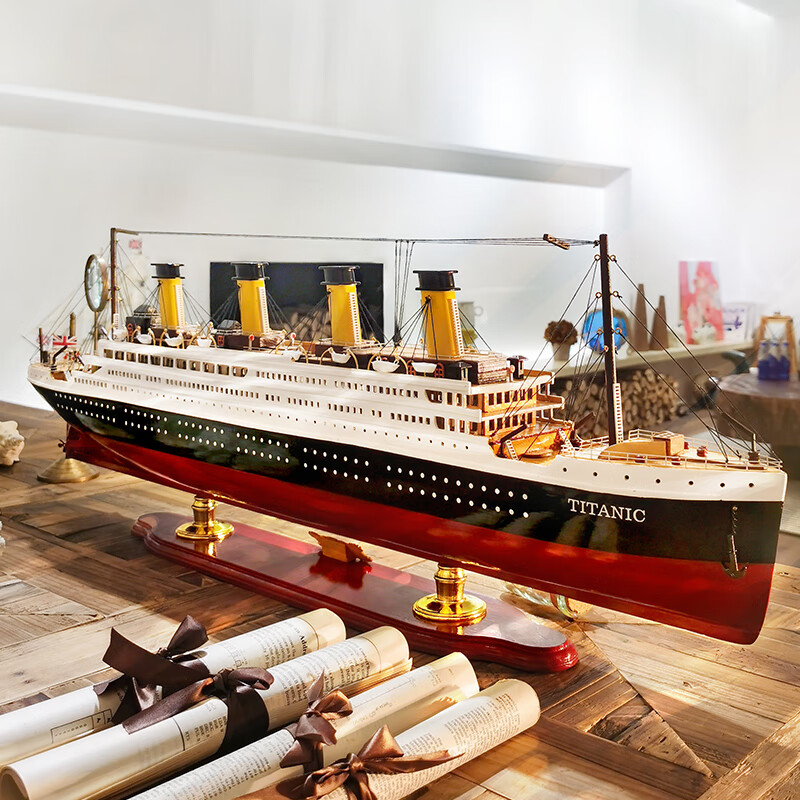 室内(snnei)成品泰坦尼克号仿真游轮模型 titanic客厅电视柜酒柜装饰