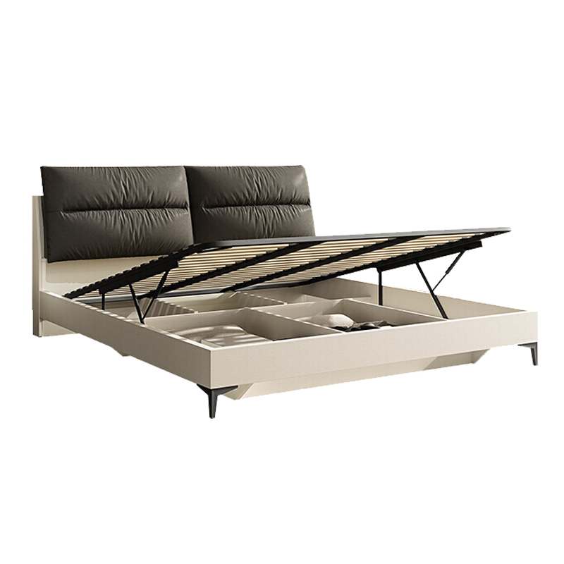 逸恋 床 现代简约软包床小户型1.5m1.8米气动储物高箱床双人床主卧软靠 单箱体床 1500mm*2000mm