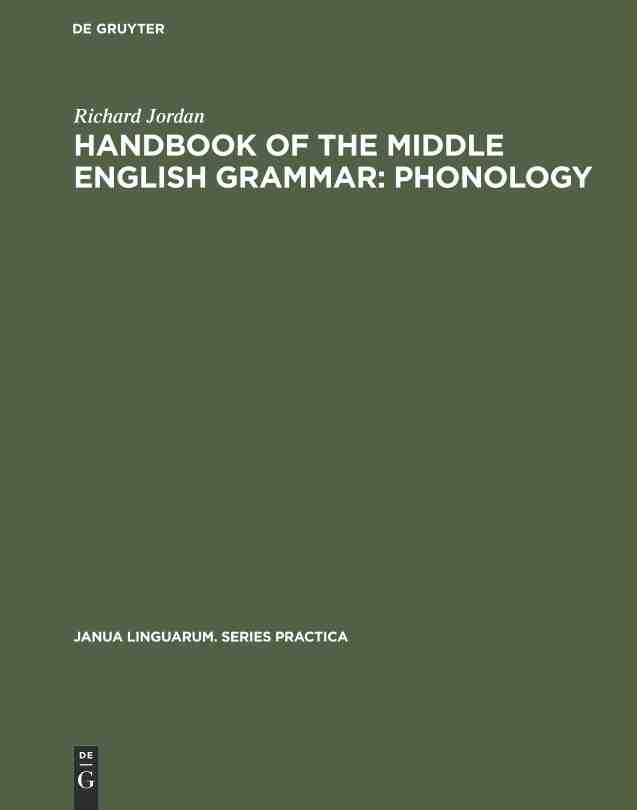 预售 按需印刷 handbook of the middle english grammar: phonology