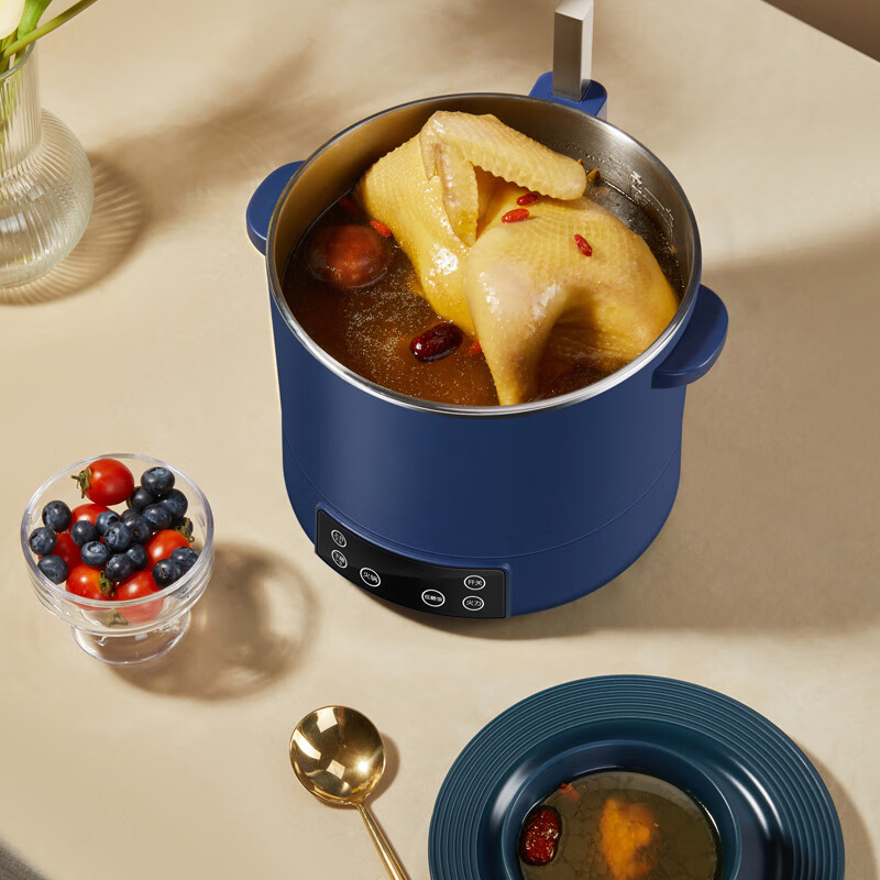 方之兮低糖电饭煲升降式养生电饭锅多功能米汤分离智能沥米饭糖分预约蒸煮一体蓓家用福全自动减糖蒸饭锅 3升蓝色-不锈钢胆-侧边升降(1-3人)预约 3L