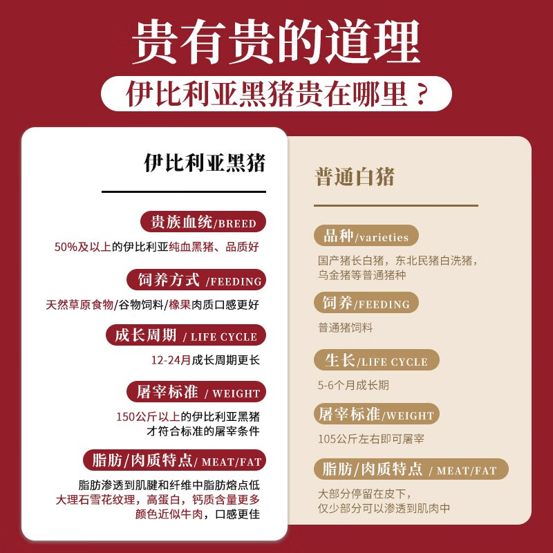 伊贝斯(1BERUS)西班牙进口伊比利亚黑猪梅花肉冷冻烧烤韩国烤肉食材 伊比利亚黑猪梅花肉900-1100g