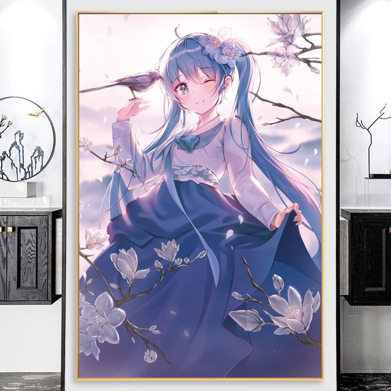 缀星 5d 钻石画十字绣满钻 卡通动漫 初音未来 贴钻画