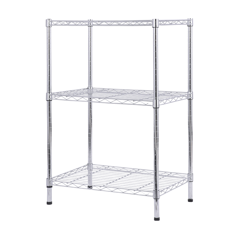 美之高 3层厨房置物架 镀铬非不锈钢卫生间收纳架房间储物架零食蔬菜置物架60*40*95cm