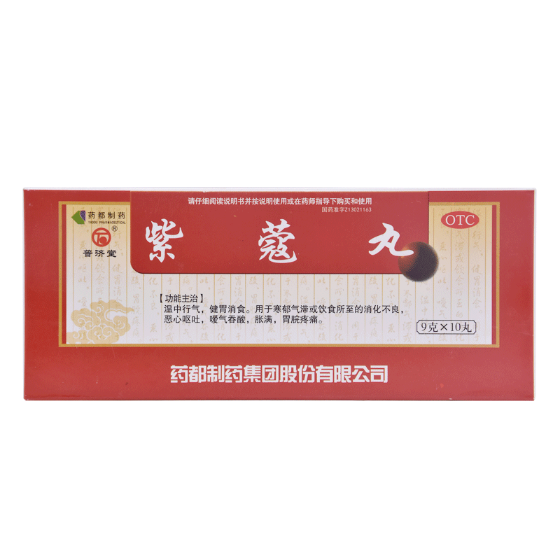 普济堂  紫蔻丸 9g*10丸 1盒