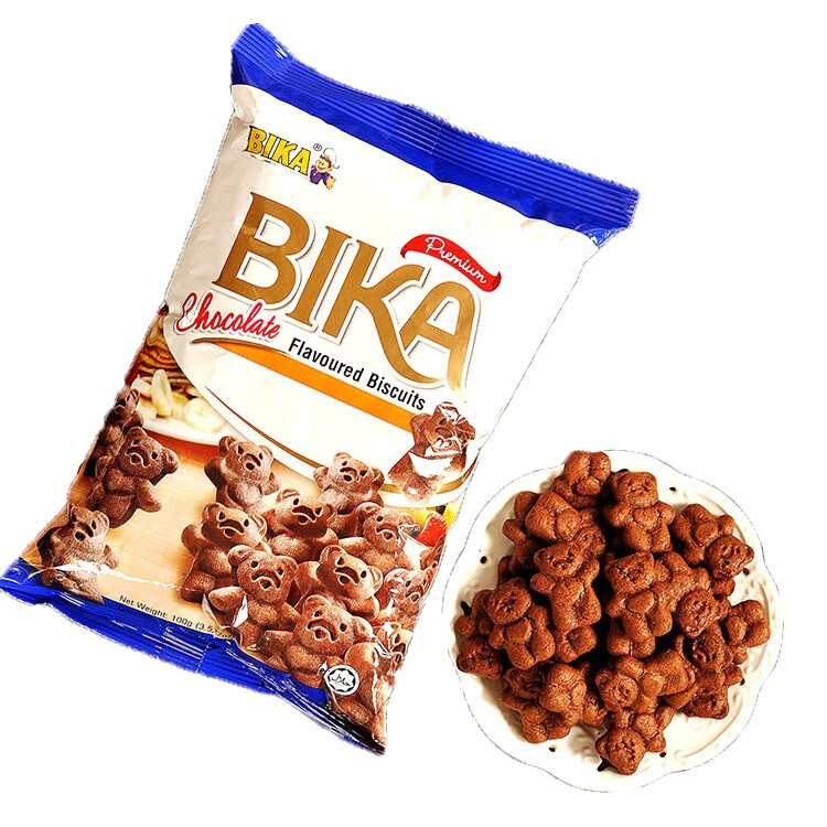 BIKA 小熊饼干 100g*4袋 马来西亚进口 早餐饼干 零嘴点心 休闲零食 蛋糕装饰摆件 牛奶味*4袋