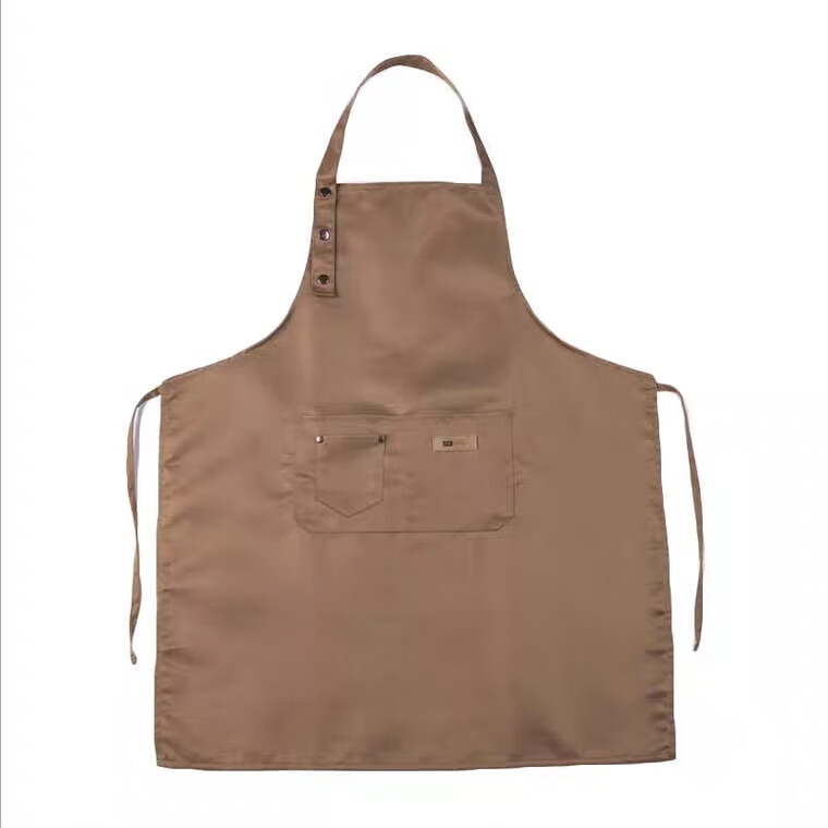 欧格达围裙家用厨房服务员罩衣工作服女时尚男防水防油围腰围兜LOGO印字 三扣挂脖橙色 均码