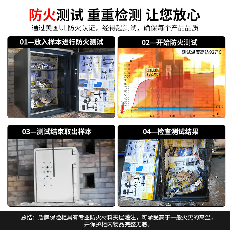 盾牌(Guarda)2092款防火防水防盗老式机械锁家用办公保险柜40余年国货品牌官方正品保险箱小型可入墙 【UL防火认证】2092灰蓝色