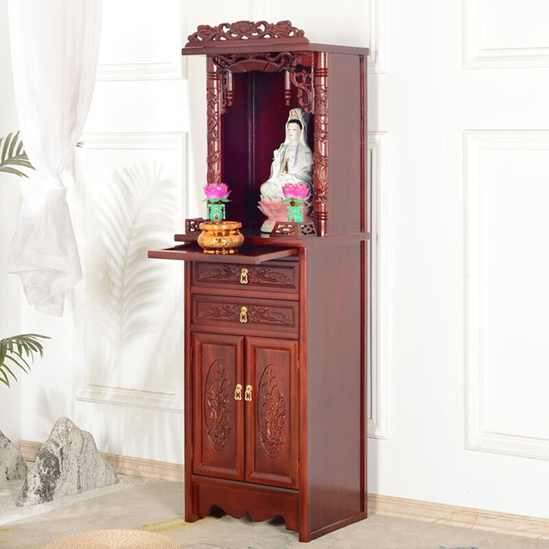 雅森木逸佛柜立柜带门供桌供台神台佛柜柜供奉神像柜香案先人牌位摆放