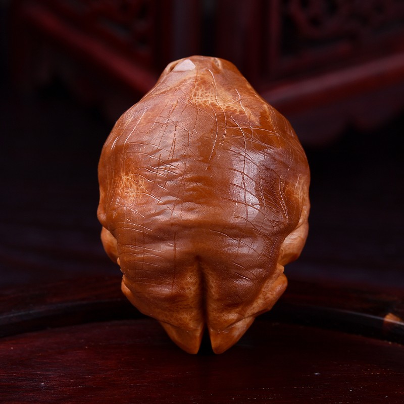 盘道 猪蹄 印尼进口大核橄榄核单籽男士核雕手把件 3.2*4.4cm