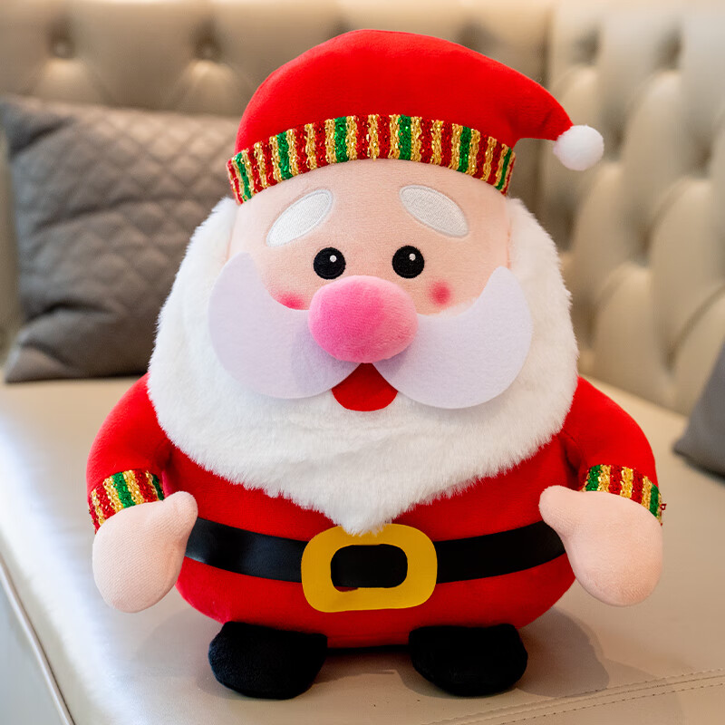 可爱圣诞老人公仔麋鹿雪人玩偶毛绒玩具布娃娃抱枕儿童圣诞节礼物床上
