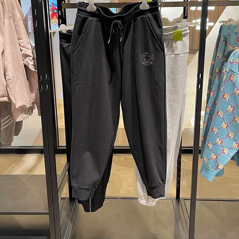 阿迪达斯 (adidas)裤子男裤女裤春新款运动裤跑步双面穿针织束脚宽松