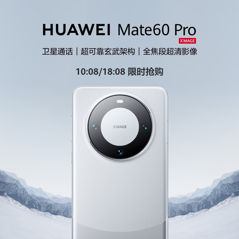 华为（HUAWEI）旗舰手机 Mate 60 Pro 12GB+1TB 白沙银