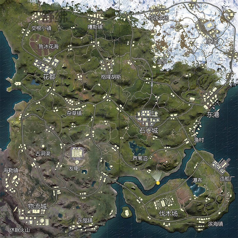 舒弗 和平精英地图海报pubg绝地求生吃鸡游戏新山谷网咖吧自粘壁纸