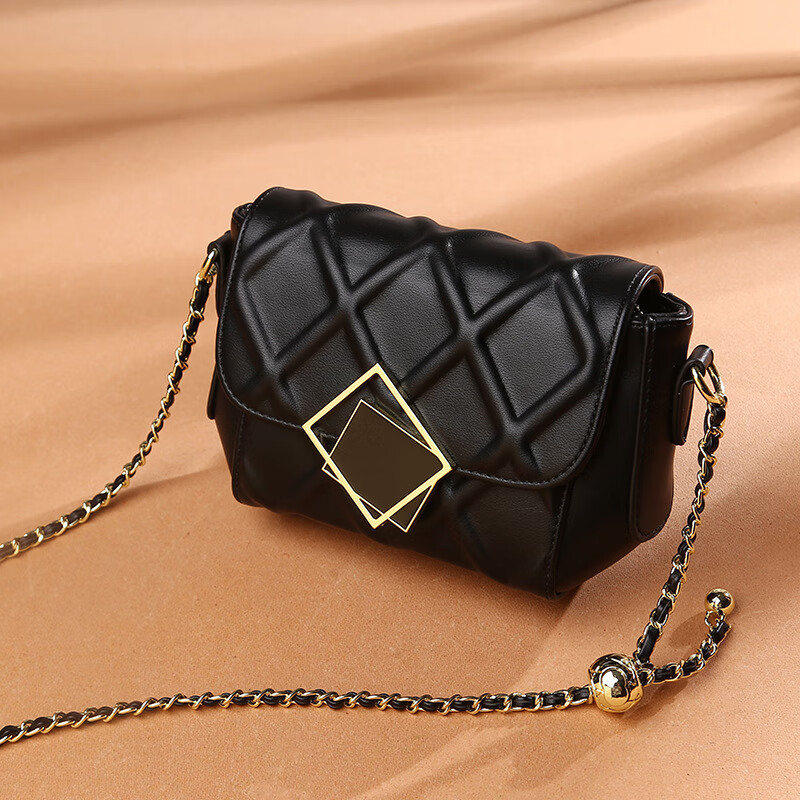 poke时尚菱格链条包包女2023夏季新款简约易搭单肩斜挎小方包复古洋气