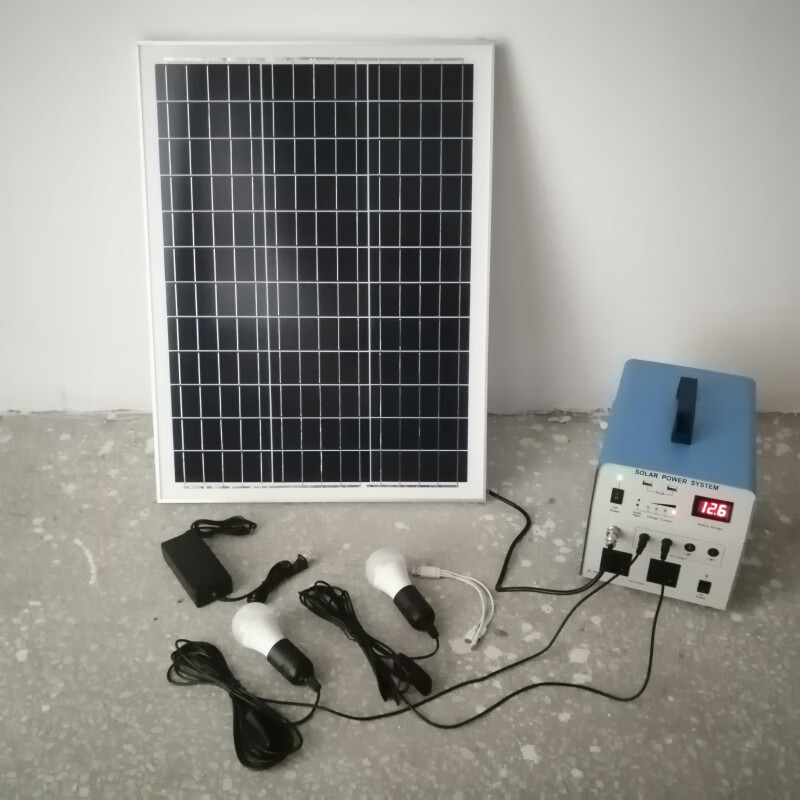 仁聚益户外小型太阳能发电家用全套一体机发电机220v太阳能灯锂电池