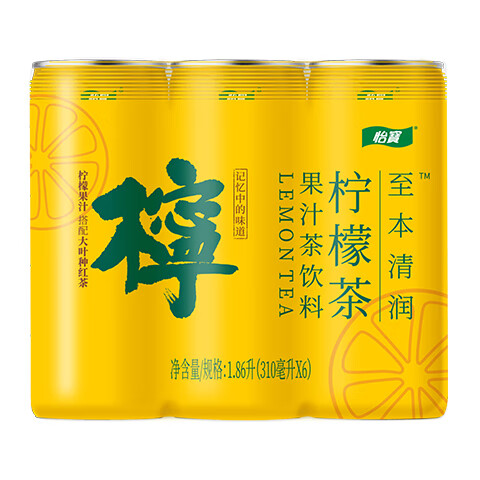 怡宝至本清润柠檬茶饮料CAN装 310ml*6瓶 量贩装