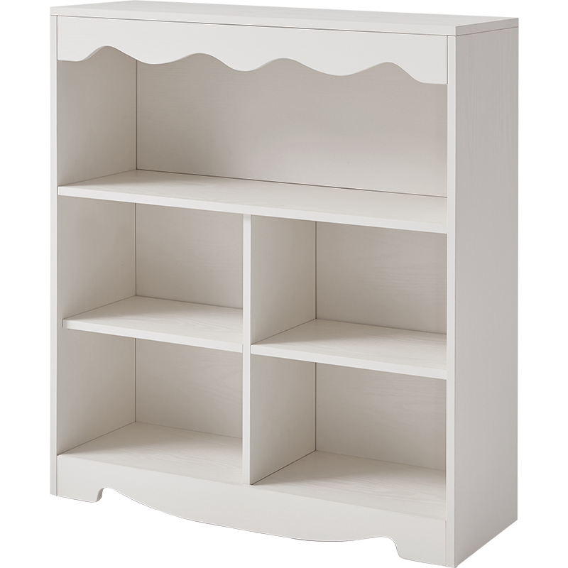 林氏木业 (Kids) 简约现代客厅家用简易落地置物书架办公室白色收纳架 JF10X-A无门书柜